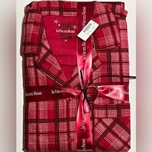 La Vie en Rose sleep set Red Christmas Pajamas new Flannel Red Sleep Wear Night